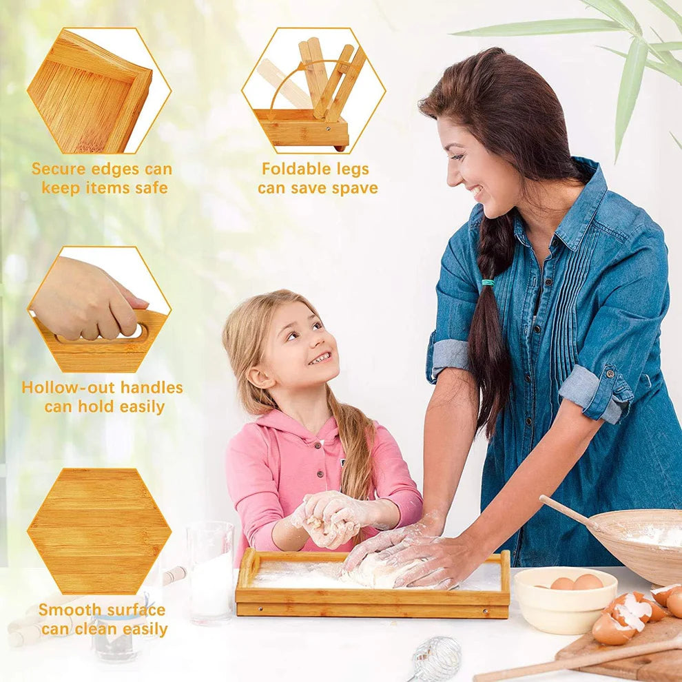 Bandeja de Cama Plegable de Bambú