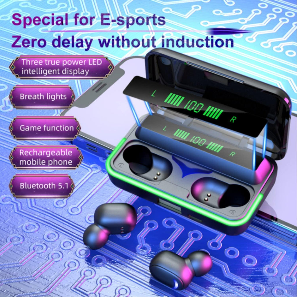 aAuriculares Bluetooth 5.3 Inalámbricos - HiFi Estéreo con Micrófono, Pantalla LED e IPX7 a Prueba de Agu
