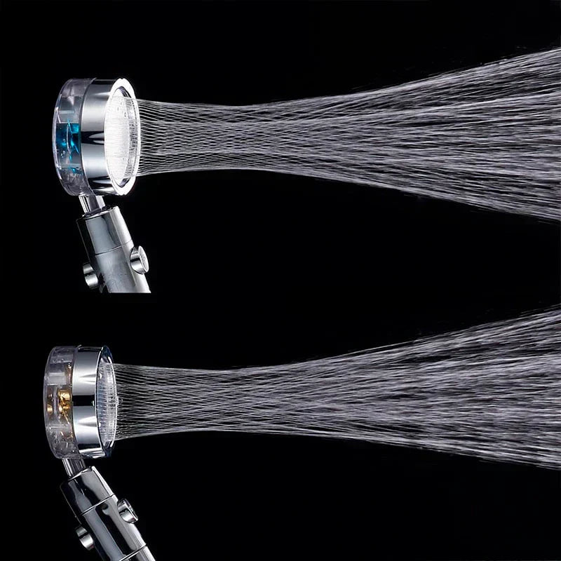 Cabezal de Ducha con Cargador Turbo - Alcachofa de Ducha con Presión Ajustable y Diseño de Hélice