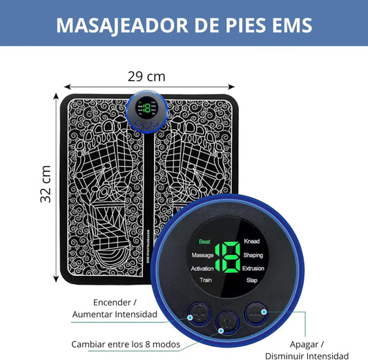 Masajeador de Pies Eléctrico EMS - Alivio Total con Estimulación Eléctrica Muscular