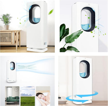 Enfriador de Aire Portátil con Purificador y Humidificador - Ventilador con 3 Velocidades y Función de Ionizador