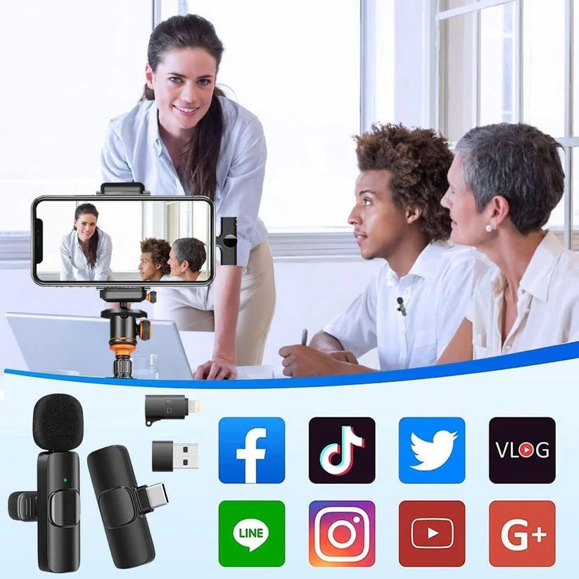 Micrófono Inalámbrico K9 para Móviles - Compatible con iPhone y Android