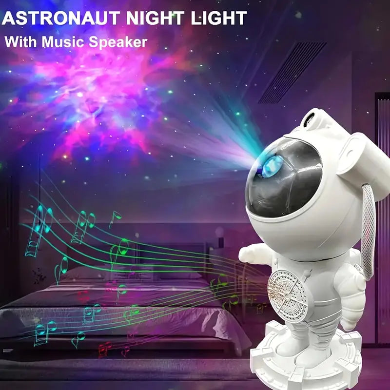Proyector Astronauta con Altavoz Bluetooth: Viaje Estelar y Musical